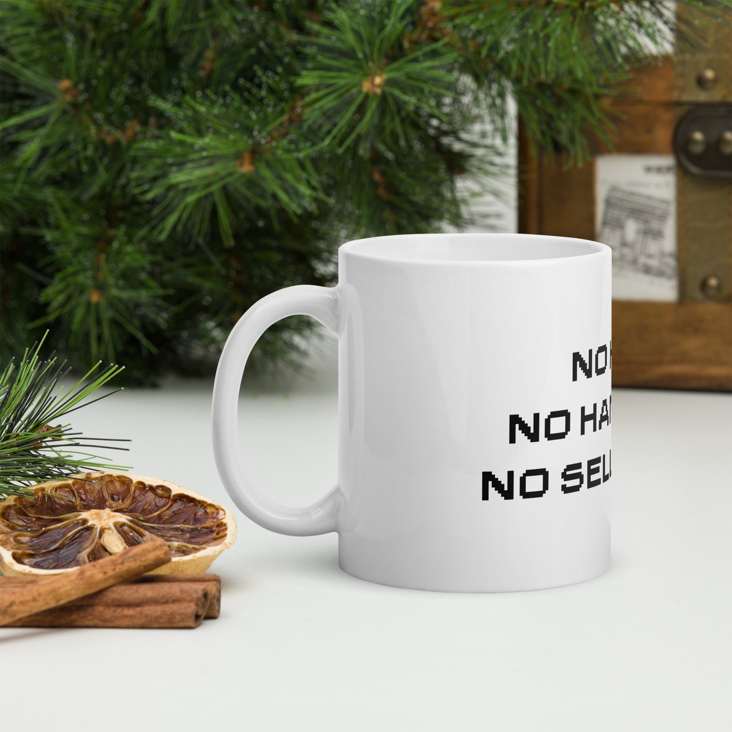 No Help. White Glossy Mug