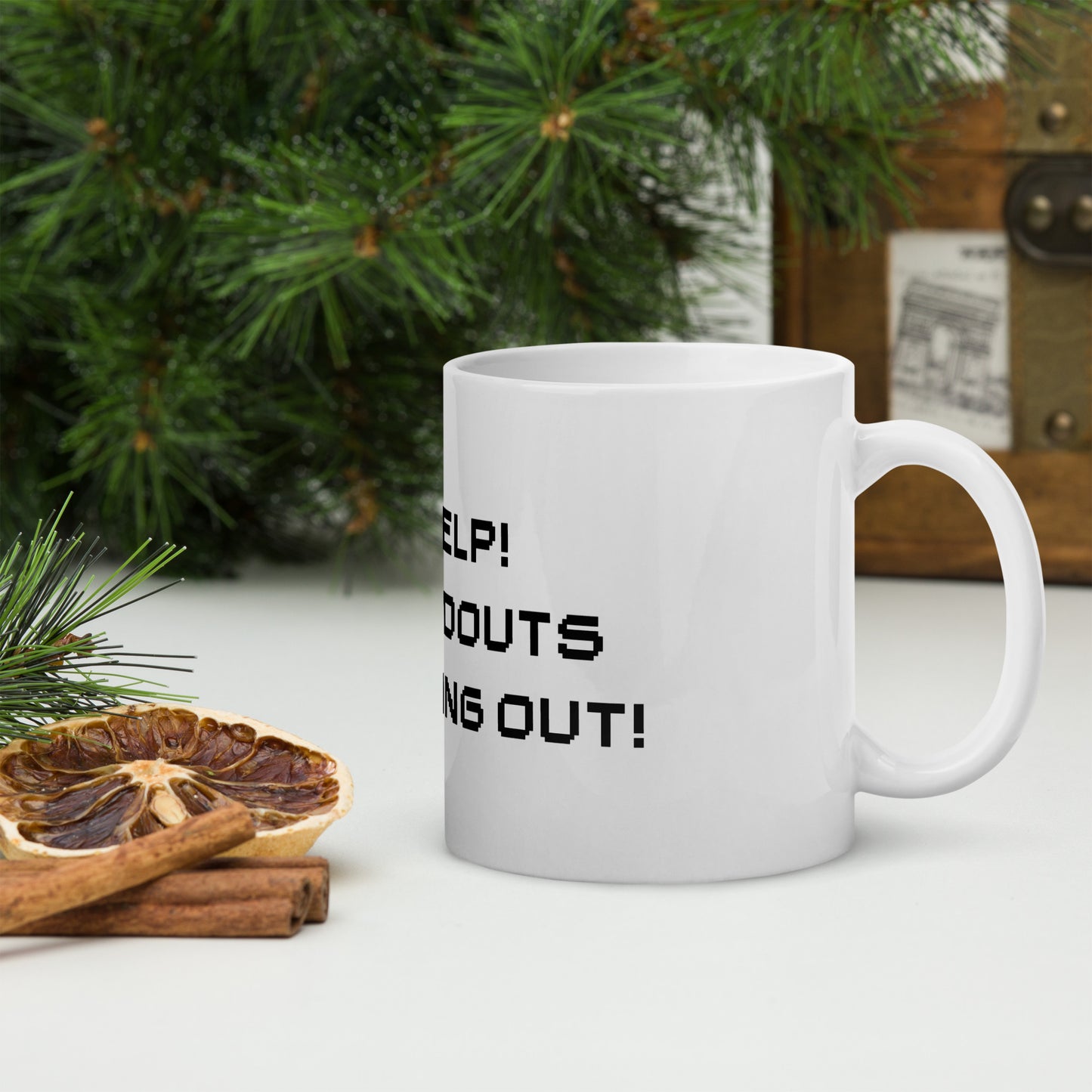 No Help. White Glossy Mug